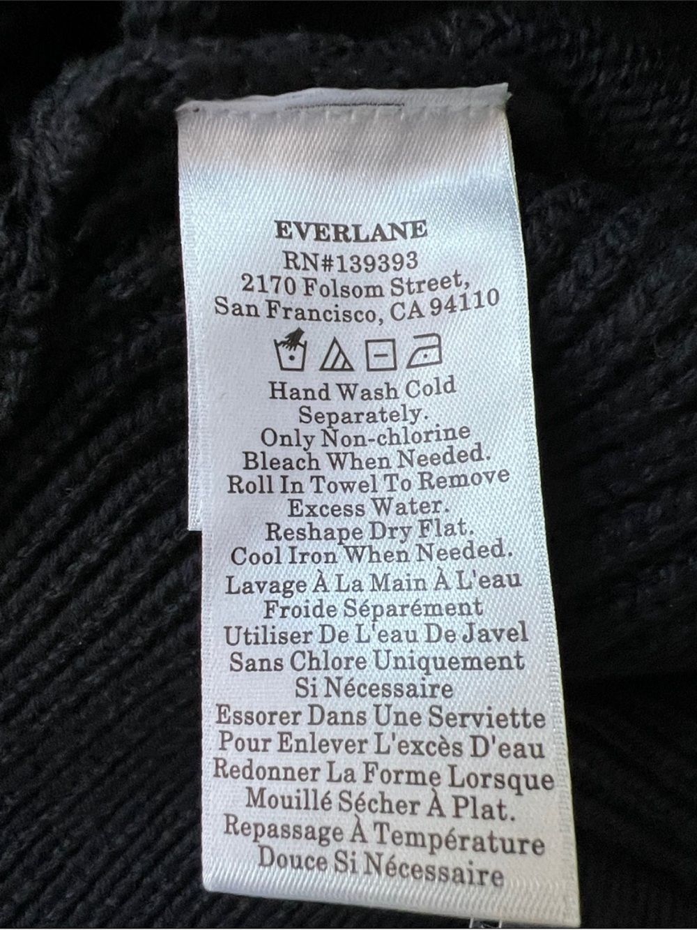 New Everlane THE FULL-ZIP SWEATER IN EVERYDAY COTTON Black Size L - Picture 8 of 13